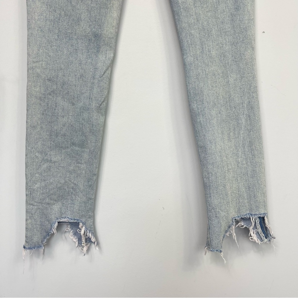 Rag & Bone Ankle Skinny Jeans in Lynn Holes 28 Chewed Hem Patchwork Light Wash - Picture 9 of 16